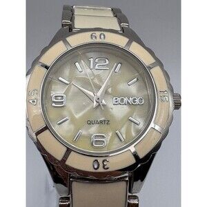 Bongo Women’s Silver & Cream Enamel Quartz Watch